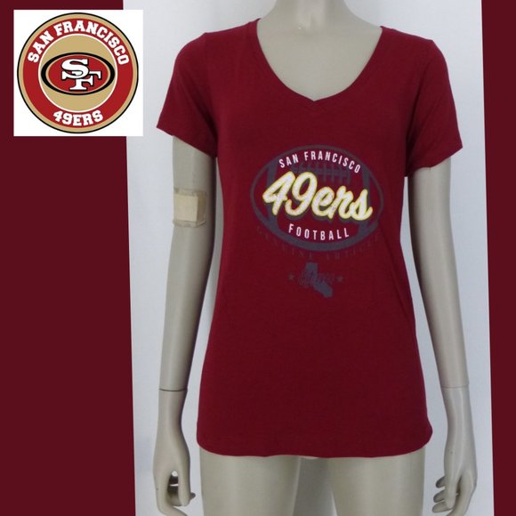 NWT 49ers V-Neck Cranberry Color Top - Picture 1 of 13